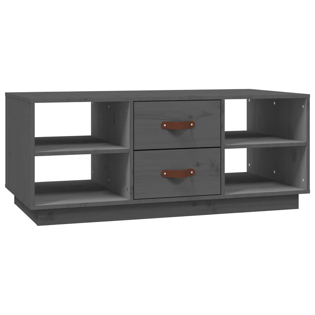 818272 vidaXL Coffee Table Grey 100x50x41 cm Solid Wood Pine