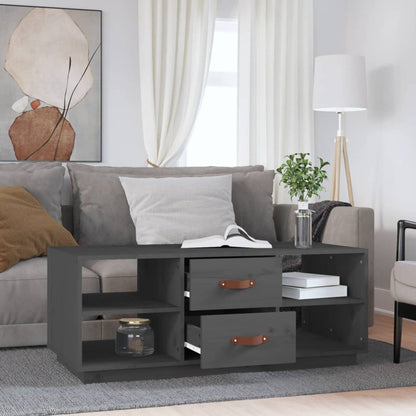 818272 vidaXL Coffee Table Grey 100x50x41 cm Solid Wood Pine