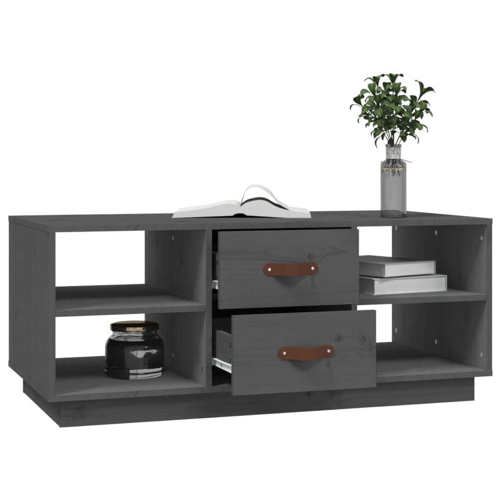 Coffee Table Grey 100x50x41 cm Solid Wood Pine