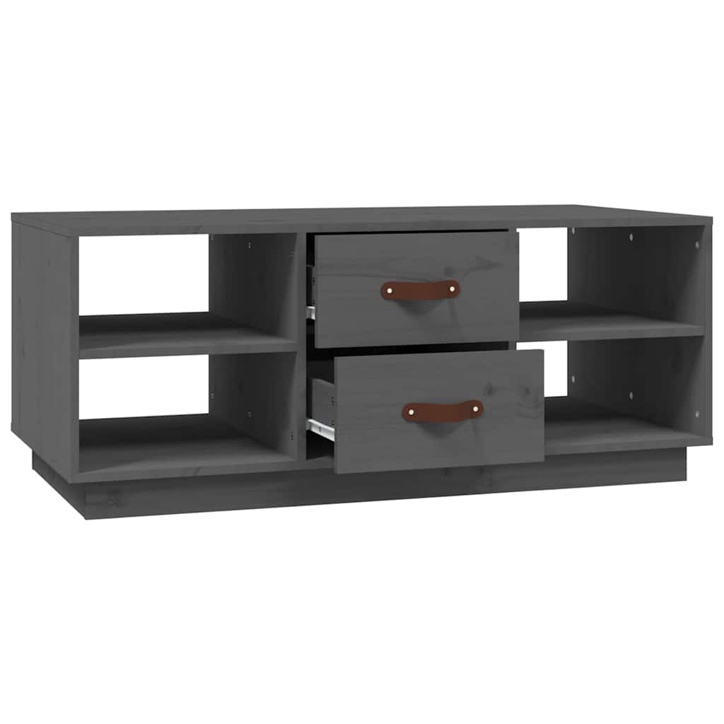 818272 vidaXL Coffee Table Grey 100x50x41 cm Solid Wood Pine
