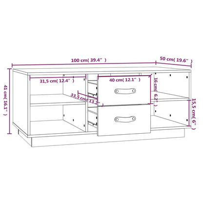 Coffee Table Grey 100x50x41 cm Solid Wood Pine