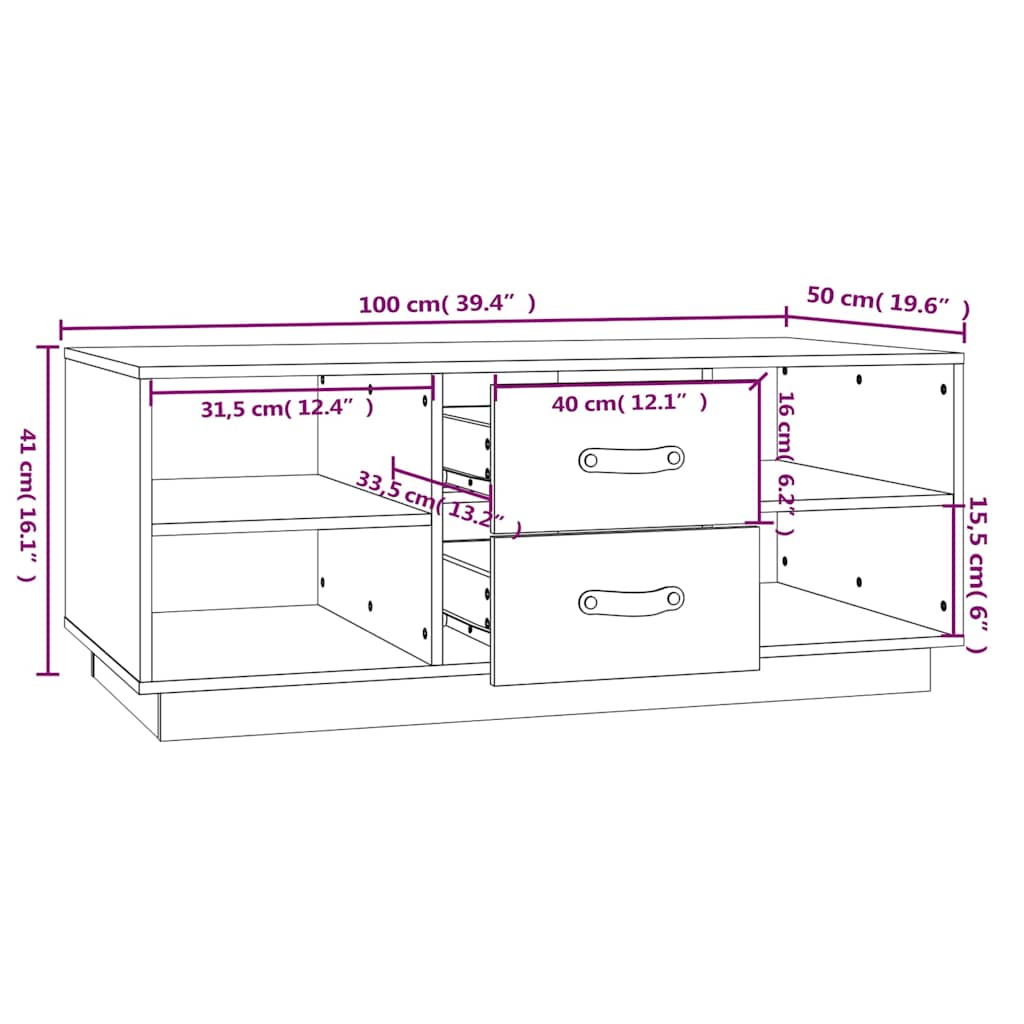 818272 vidaXL Coffee Table Grey 100x50x41 cm Solid Wood Pine