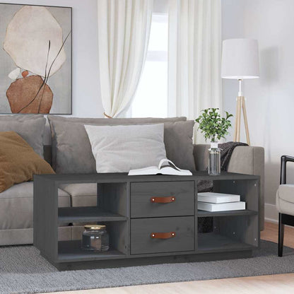 818272 vidaXL Coffee Table Grey 100x50x41 cm Solid Wood Pine