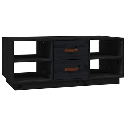 818274 vidaXL Coffee Table Black 100x50x41 cm Solid Wood Pine