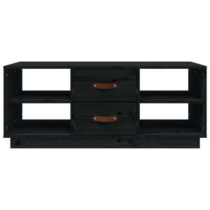 818274 vidaXL Coffee Table Black 100x50x41 cm Solid Wood Pine