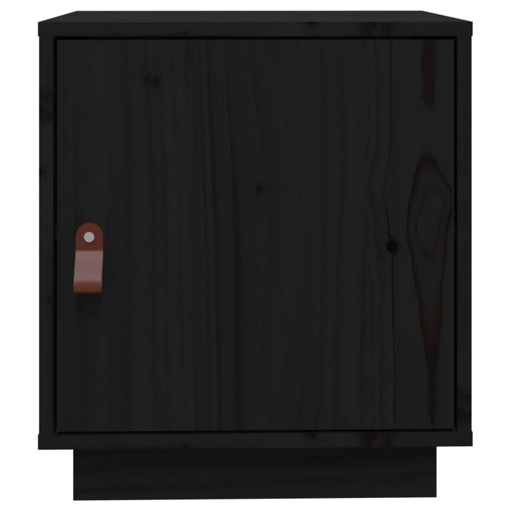 Bedside Cabinets 2 pcs Black 40x34x45 cm Solid Wood Pine