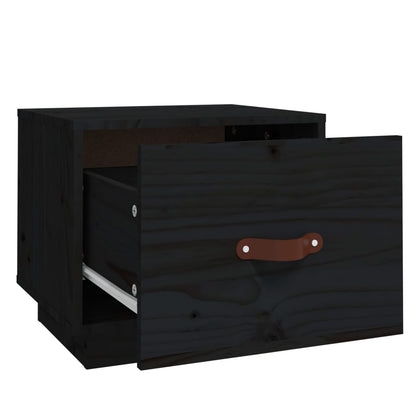 Bedside Cabinet Black 40x34x35 cm Solid Wood Pine