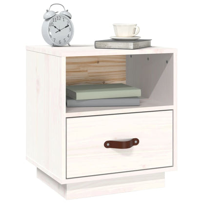 Bedside Cabinet White 40x34x45 cm Solid Wood Pine