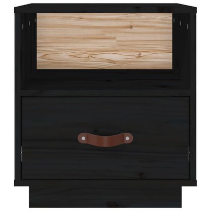 Bedside Cabinets 2 pcs Black 40x34x45 cm Solid Wood Pine