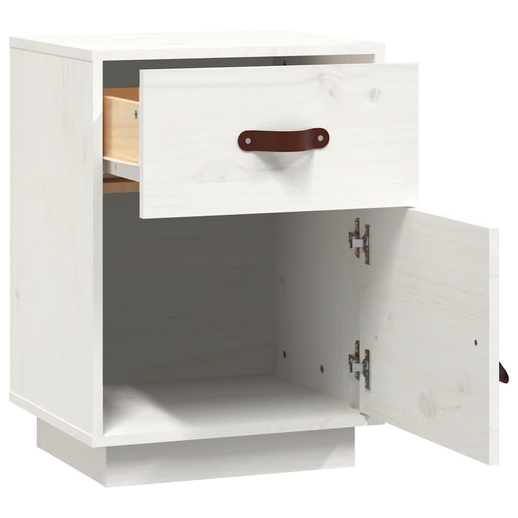Bedside Cabinets 2 pcs White 40x34x55 cm Solid Wood Pine