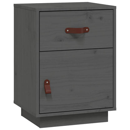Bedside Cabinet Grey 40x34x55 cm Solid Wood Pine