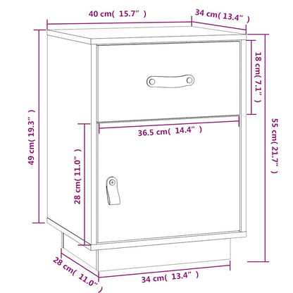 Bedside Cabinets 2 pcs Black 40x34x55 cm Solid Wood Pine