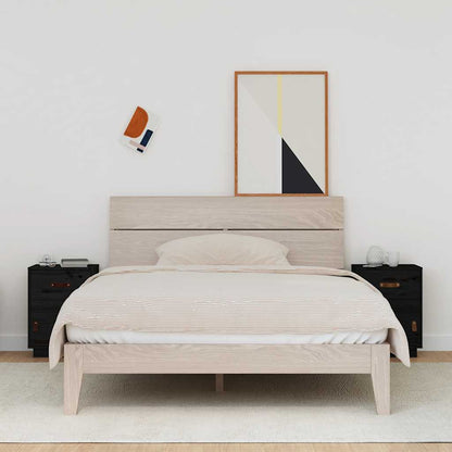 Bedside Cabinets 2 pcs Black 40x34x55 cm Solid Wood Pine