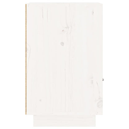 Bedside Cabinet White 40x34x55 cm Solid Wood Pine