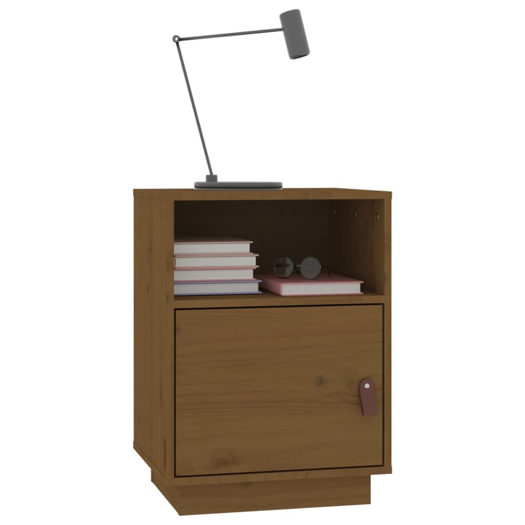 Bedside Cabinet Honey Brown 40x34x55 cm Solid Wood Pine