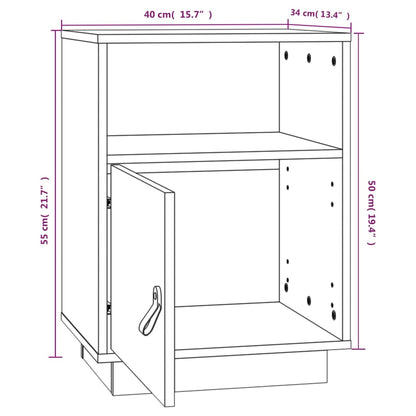 Bedside Cabinets 2 pcs Black 40x34x55 cm Solid Wood Pine