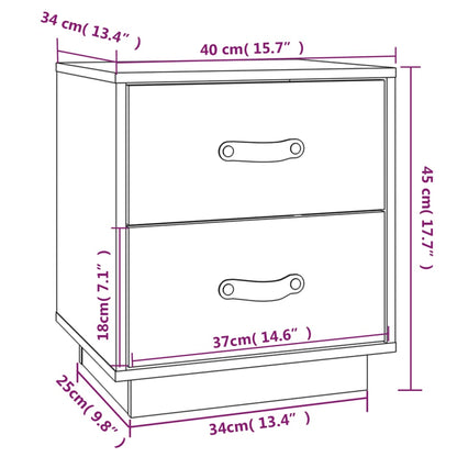 Bedside Cabinet White 40x34x45 cm Solid Wood Pine