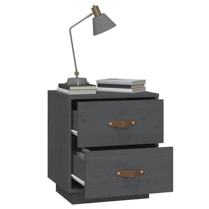 Bedside Cabinets 2 pcs Grey 40x34x45 cm Solid Wood Pine