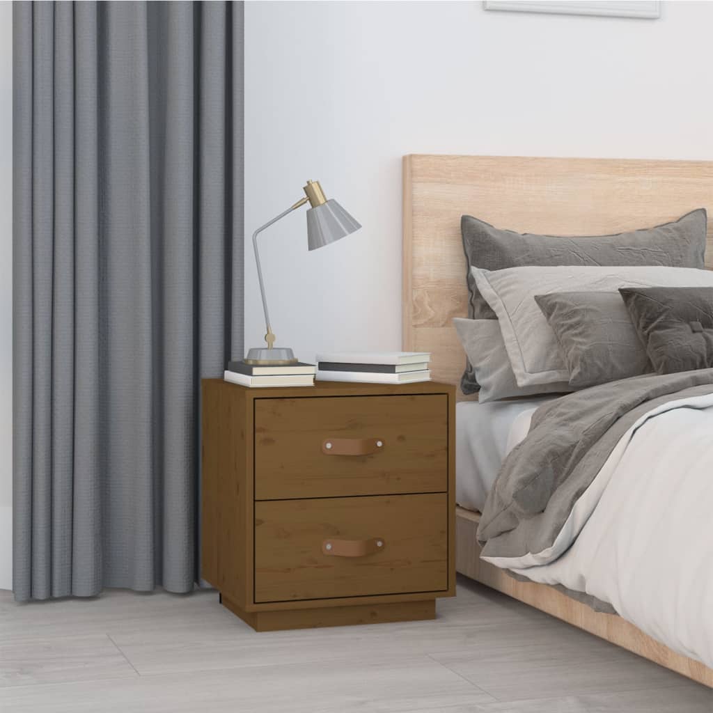 Bedside Cabinets 2 pcs Honey Brown 40x34x45 cm Solid Wood Pine