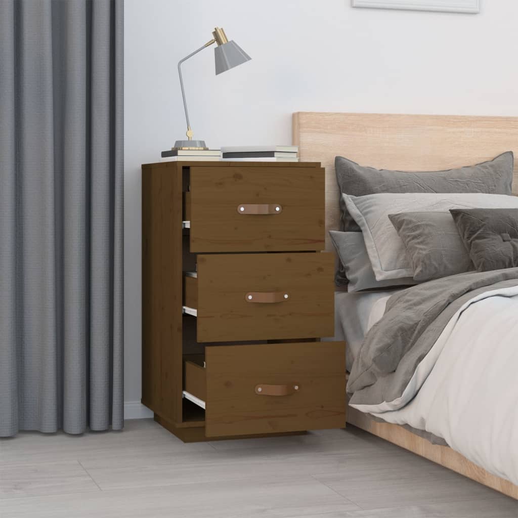 Bedside Cabinet Honey Brown 40x40x75 cm Solid Wood Pine