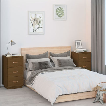Bedside Cabinets 2 pcs Honey Brown 40x40x75 cm Solid Wood Pine