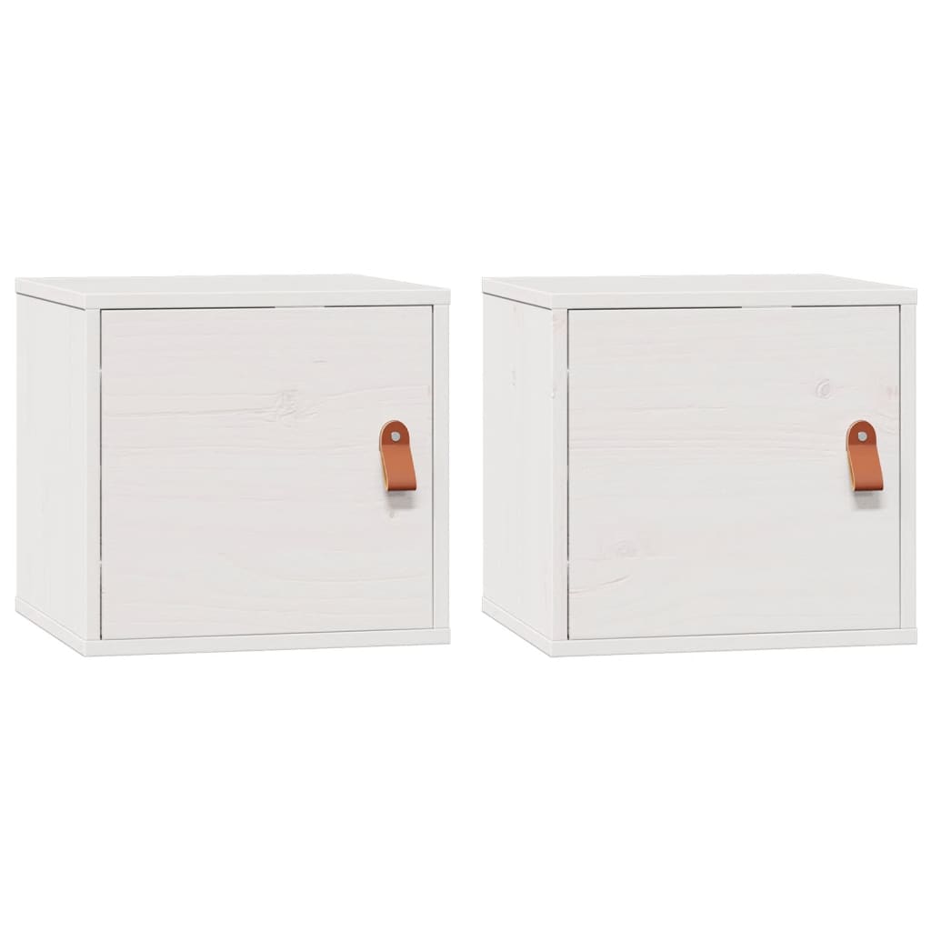 Wall Cabinets 2 pcs White 31.5x30x30 cm Solid Wood Pine