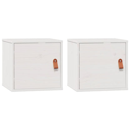 Wall Cabinets 2 pcs White 31.5x30x30 cm Solid Wood Pine