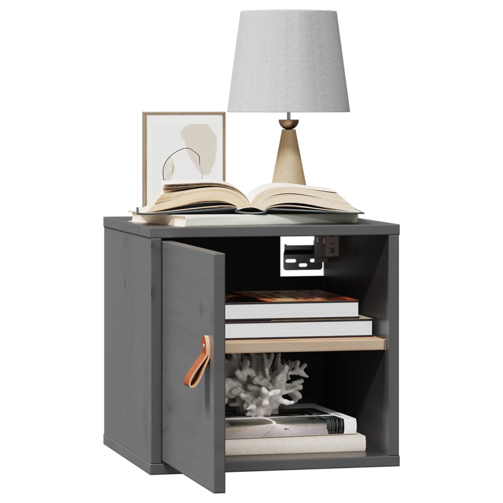 Wall Cabinet Grey 31.5x30x30 cm Solid Wood Pine