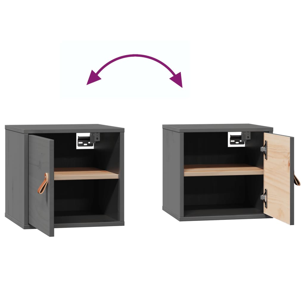 Wall Cabinet Grey 31.5x30x30 cm Solid Wood Pine