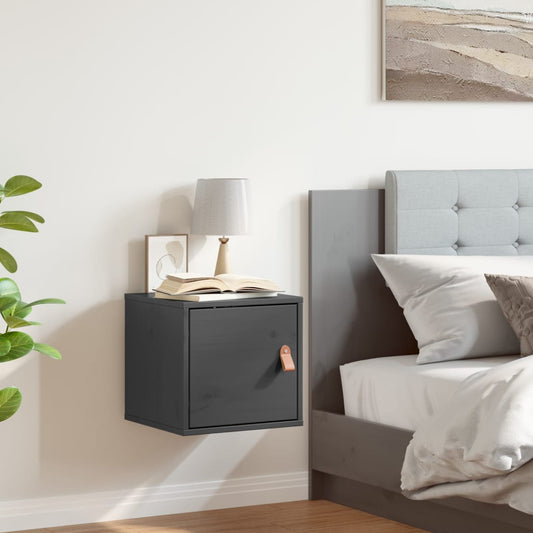 Wall Cabinet Grey 31.5x30x30 cm Solid Wood Pine