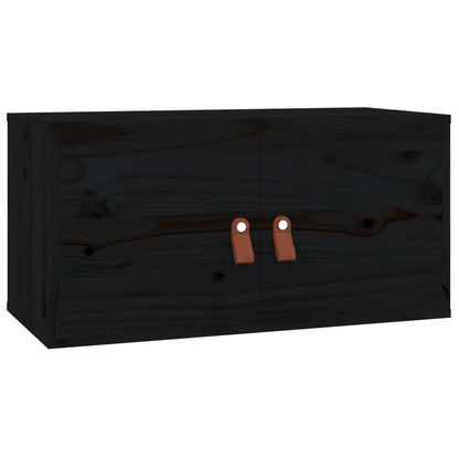Wall Cabinet | Set of 2 | Black | Solid pinewood, engineered wood