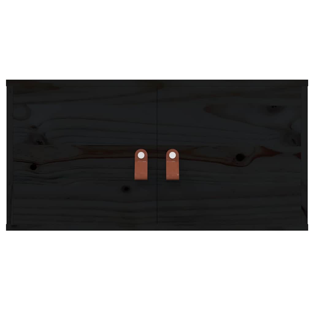 Wall Cabinet | Set of 2 | Black | Solid pinewood, engineered wood