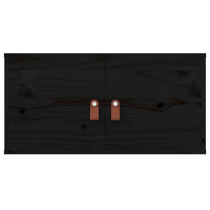 Wall Cabinet | Set of 2 | Black | Solid pinewood, engineered wood