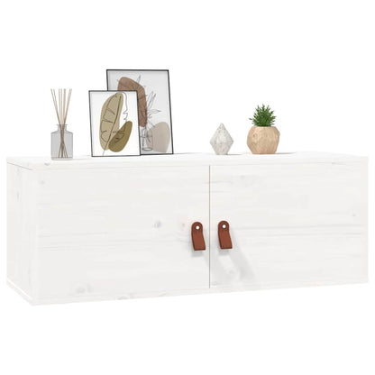 Wall Cabinet White 80x30x30 cm Solid Wood Pine