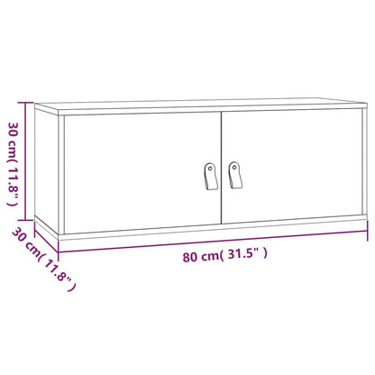 Wall Cabinets 2 pcs White 80x30x30 cm Solid Wood Pine