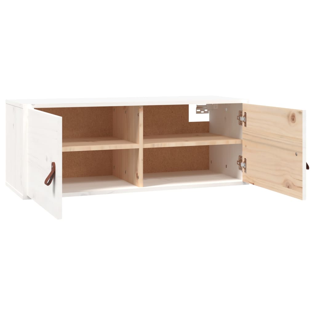 Wall Cabinets 2 pcs White 80x30x30 cm Solid Wood Pine