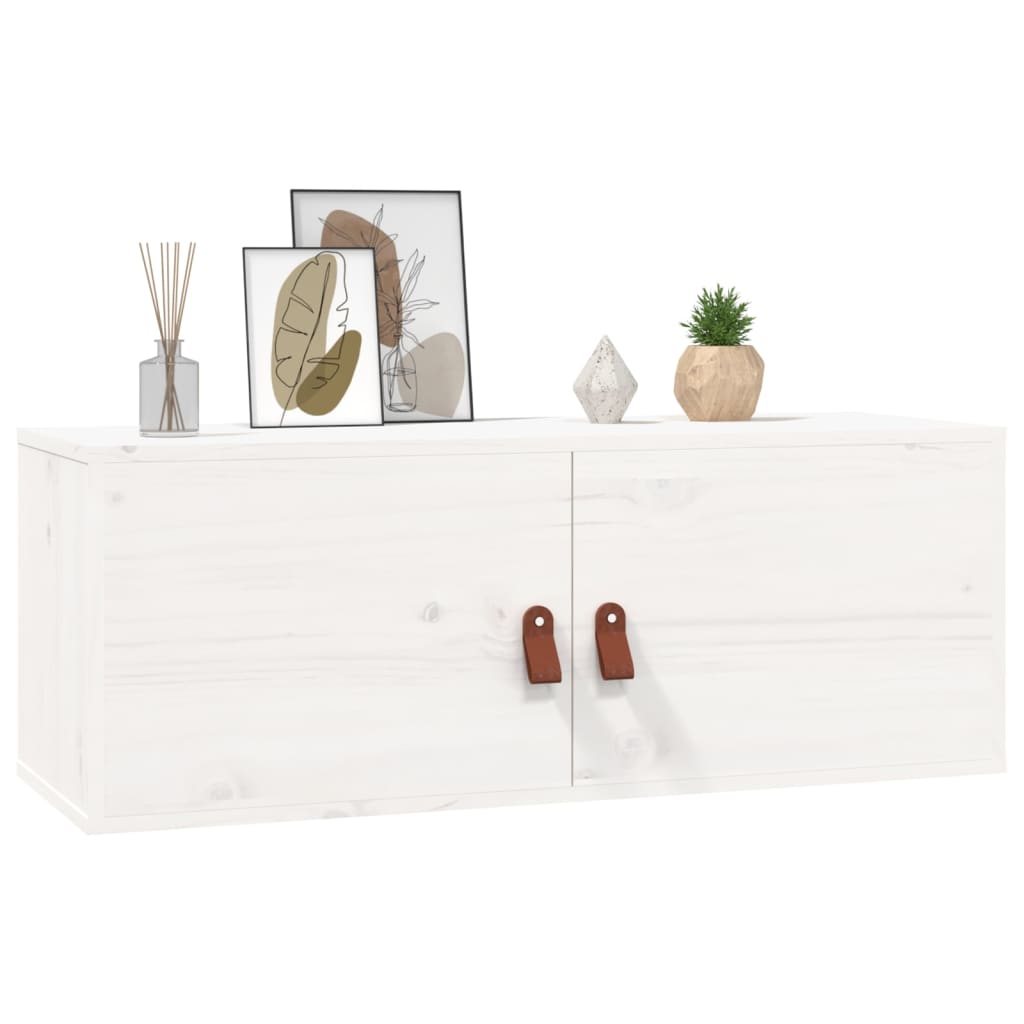 Wall Cabinets 2 pcs White 80x30x30 cm Solid Wood Pine