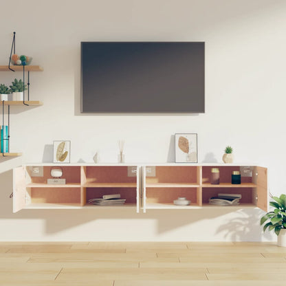 Wall Cabinets 2 pcs White 80x30x30 cm Solid Wood Pine