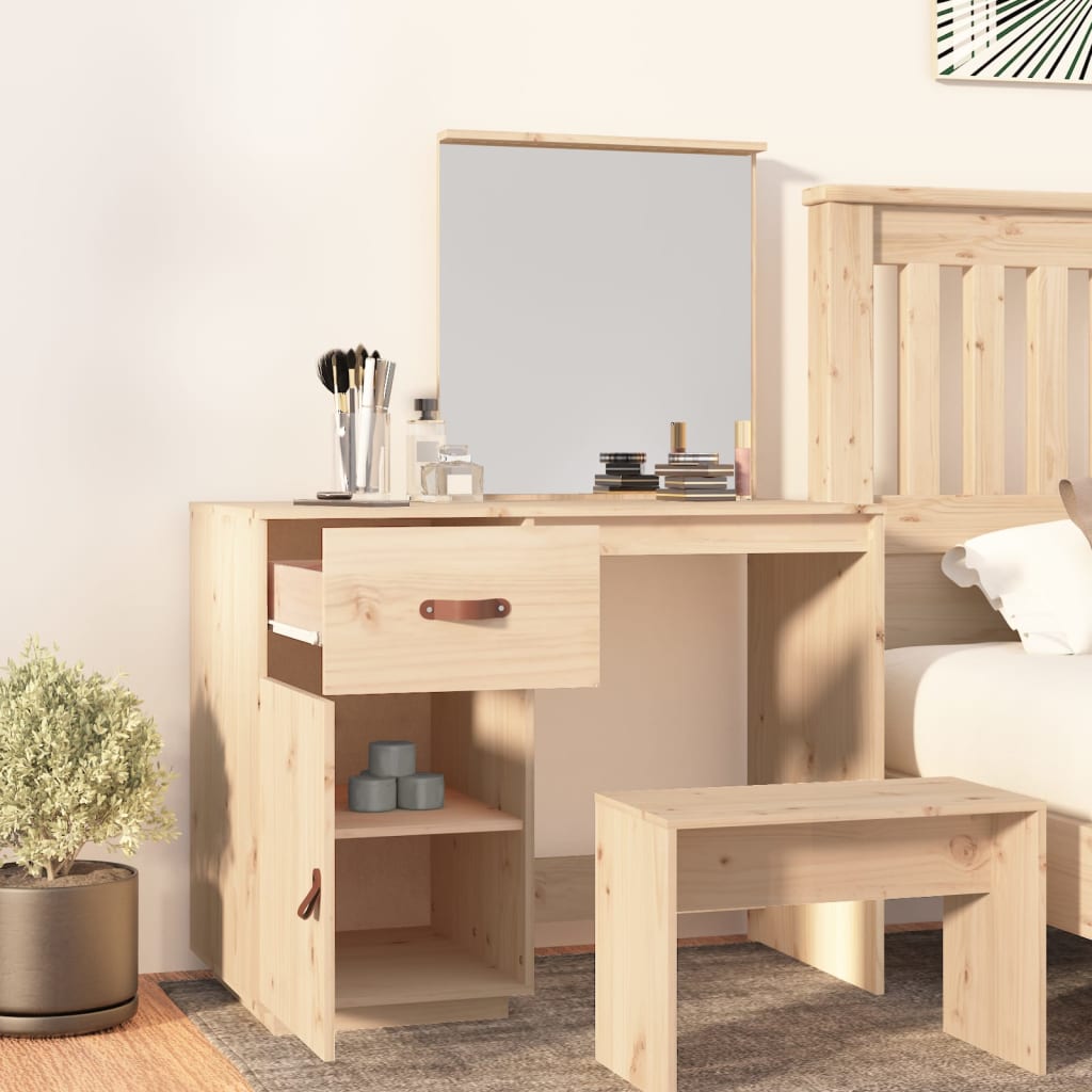 Cosmetic Desk 95x50x134 cm Solid Wood Pine