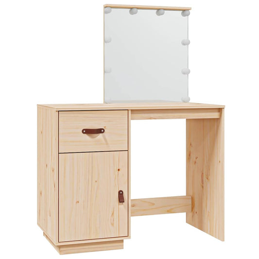 Dressing Table with LED 95x50x133,5 cm Solid Wood Pine