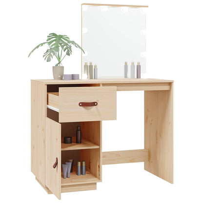Dressing Table with LED 95x50x133,5 cm Solid Wood Pine