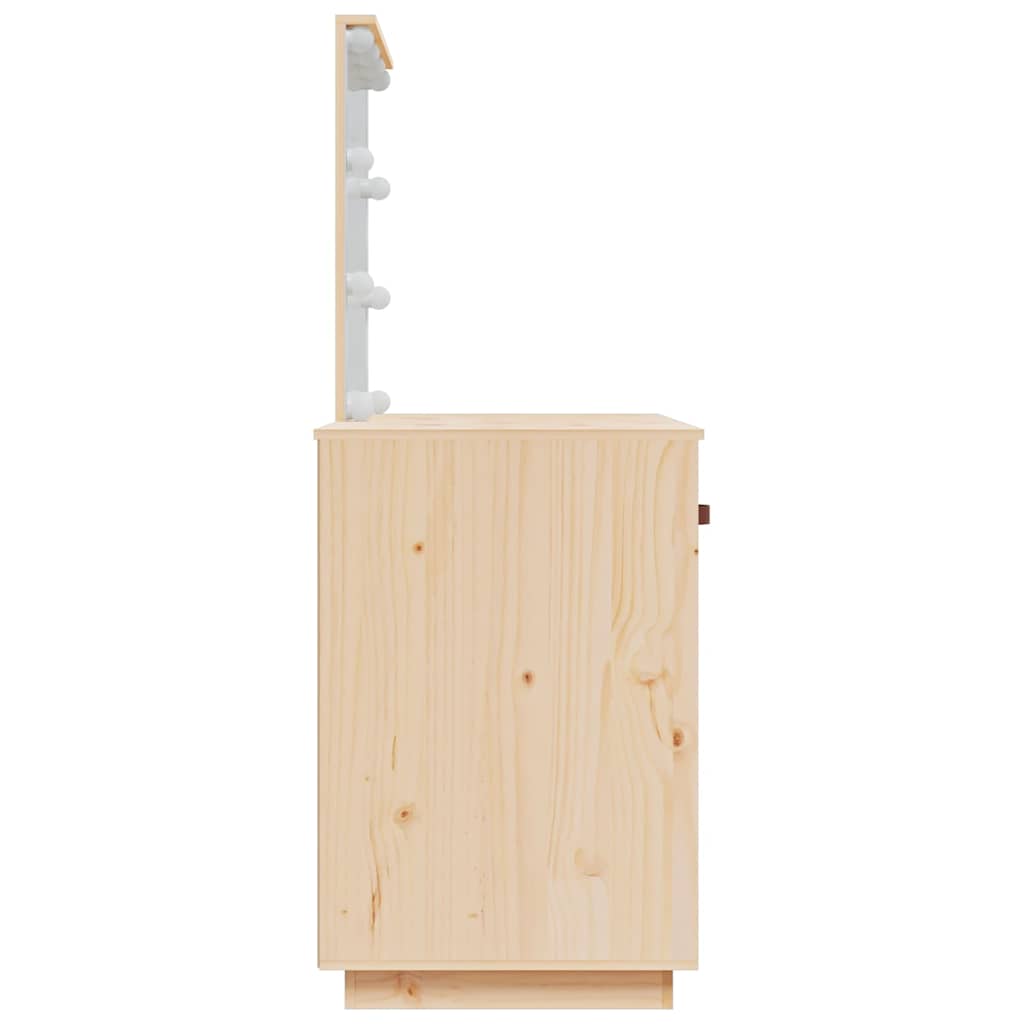 Dressing Table with LED 95x50x133,5 cm Solid Wood Pine