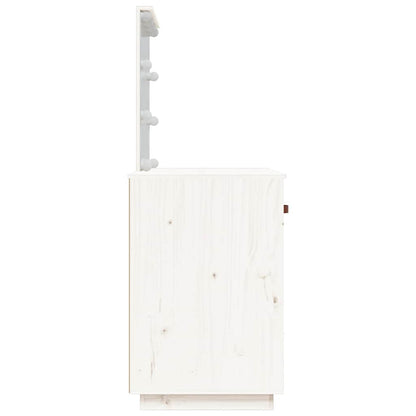 Dressing Table with LED White 95x50x133,5 cm Solid Wood Pine