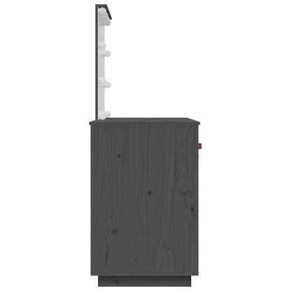 Dressing Table with LED Grey 95x50x133,5 cm Solid Wood Pine