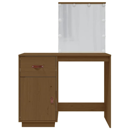 Dressing Table with LED Honey Brown 95x50x133.5 cm