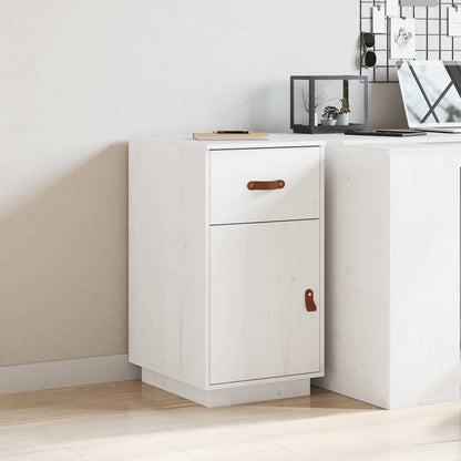 Desk Cabinet White 40x50x75 cm Solid Wood Pine