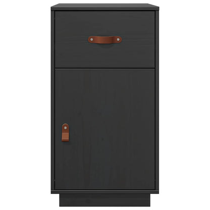Desk Cabinet Black 40x50x75 cm Solid Wood Pine