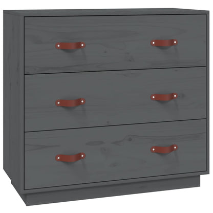 Sideboard Grey 80x40x75 cm Solid Wood Pine