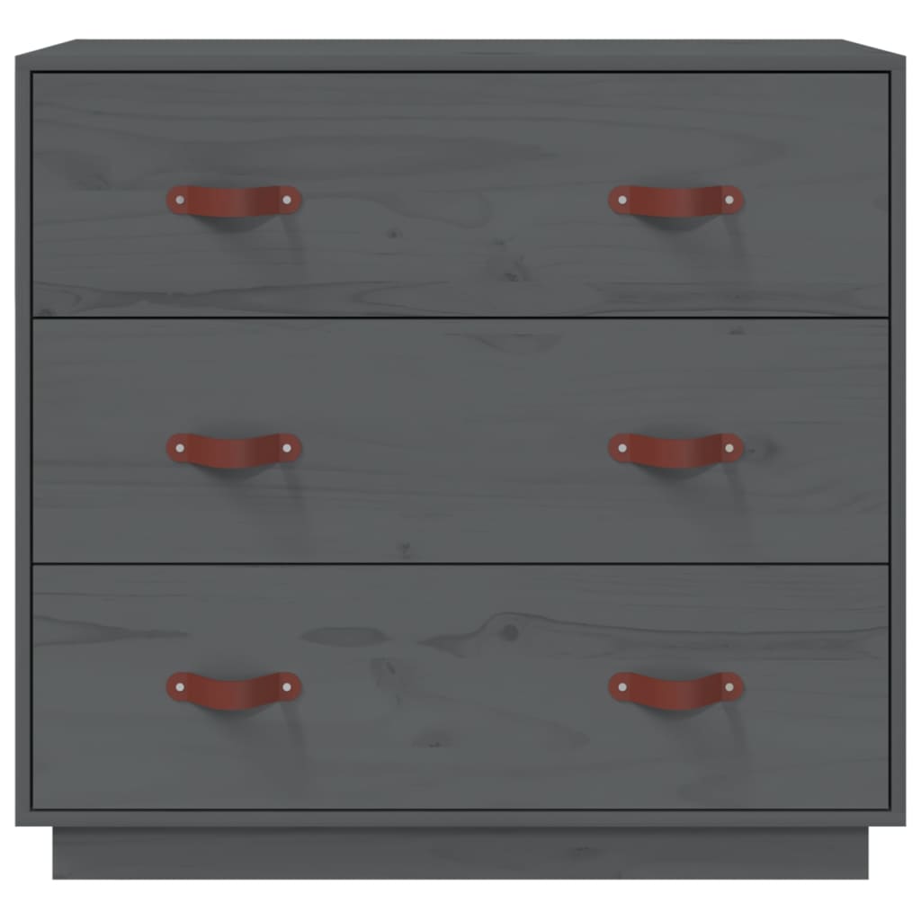 Sideboard Grey 80x40x75 cm Solid Wood Pine