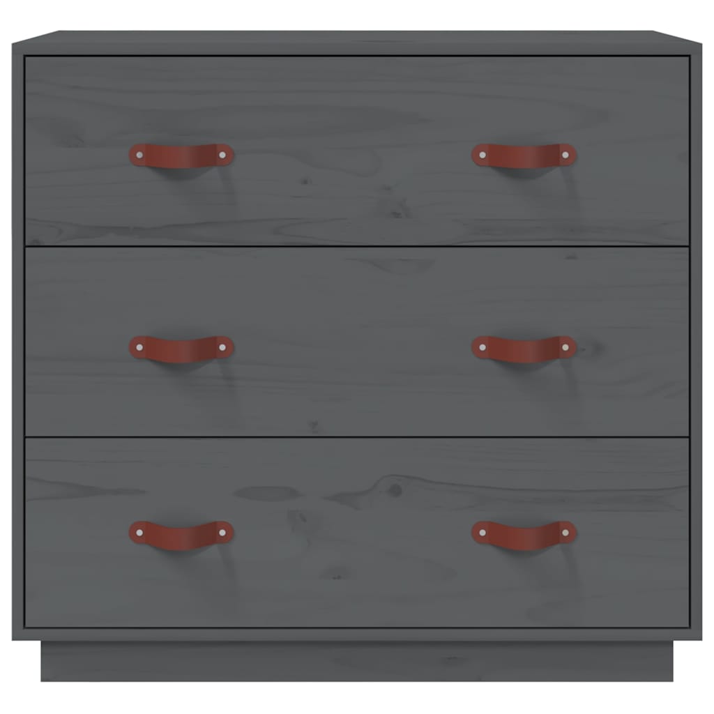 Sideboard Grey 80x40x75 cm Solid Wood Pine